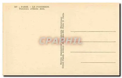 Paryż - Panthéon — Grobowiec Émile Zola — Service Commercial d'Albums Historiques — Rewers