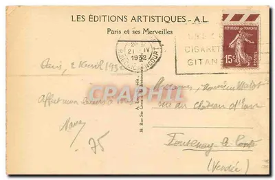 PARIS — Arc de Triomphe — Triumphant Arch — 7. LES ÉDITIONS ARTISTIQUES - A.L. — Rewers