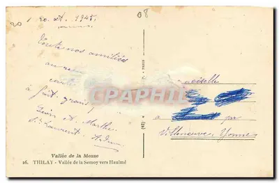 Vale da Semoy perto de Haulmé — THILAY — editor anônimo, n° 26 — Verso