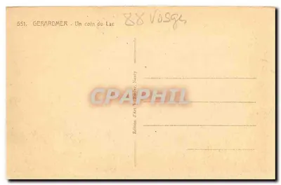 Gérardmer - Kąt Jeziora — Wydawnictwo Sztuki Vosges, Nancy, nr 551 — Rewers