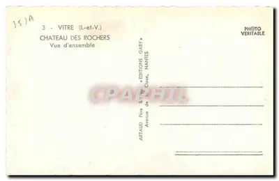 Castelo dos Rochers — Vitre (Loire-Atlântica) — Edições Gaby, Nantes — Verso