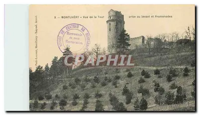 Montlhéry — Visão da Torre capturada a leste e Promenades — Petit-Laurent, Montlhéry, impr. (n° X)