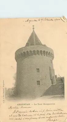 Bilhete postal antigo Argentan Torre Marguerite