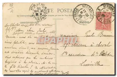 Versailles - Hotel de Ville — editor Morel, n°1 — Verso