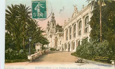 Monte-Carlo — O Teatro e o novo Salão de conversação. — Edição Grillet