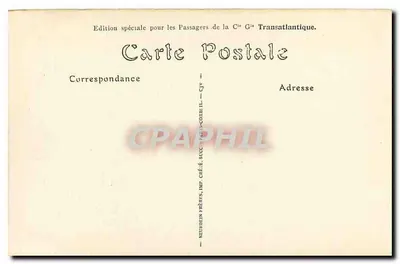Paryż — Wieża Świętego Jakuba — wydanie specjalne Cie Gie Transatlantique — Rewers