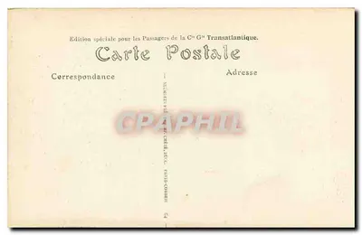 Paryż — Arc de Triomphe de l'Étoile — ND. — Wydanie specjalne dla pasażerów Cie G. Transatlantique — Rewers