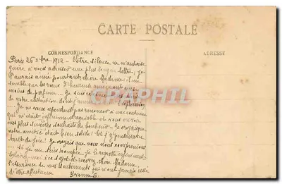 Paryż — Pałac Trocadéro, widok z Pola Marsa (XVI) — wydawca H.T. nr 8 — Rewers