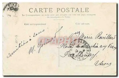 Stara pocztówka Paryż Most Alexandre III — Rewers