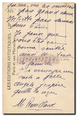 Paris — A Porta Saint-Denis — Éditions Artistiques LIP — Verso