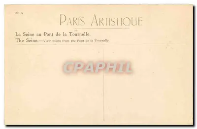 De Seine op de brug de Tournelle — Paris Artistique — Nr. 74 — Achterkant