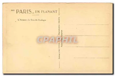 Parijs. In wandelende — De Avenue du Bois-de-Boulogne — Editeurs d'Art YVON — Achterkant