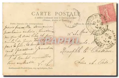 PARIS - Jardín de la Butte Montmartre — editor Etablissements Photo-Colore, n° 51 — Reverso