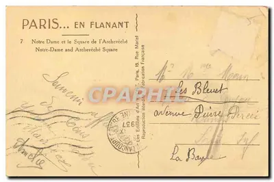 Notre-Dame van Parijs — uitzicht vanaf de Seine — Edities d'Art Manuel — Achterkant