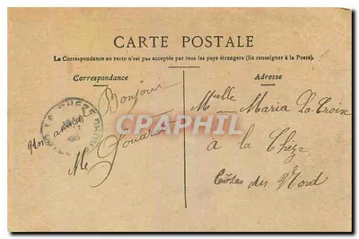 Bilhete postal antigo Paris la Bourse — Verso