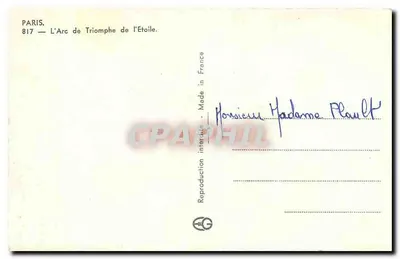 Paryż — Arc de Triomphe de l'Étoile — 817 — Rewers