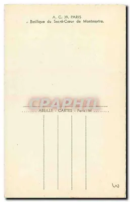 Basilika des Heiligen Herzens — Paris — Montmartre — ABEILLE CARTES — Rückseite