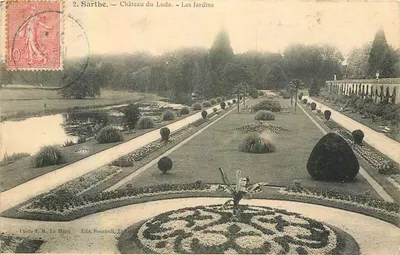 Castelo do Lude — Os Jardins — Sarthe — Foto J. B. Le Mans — Edit. Foucault, Le Mans