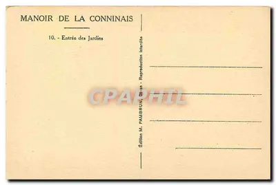 Dinan - Château da Conninais — Entrada dos Jardins — Edição M. Pambrun, Dinan — Verso