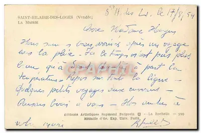 Saint-Hilaire-des-Loges — The Town Hall — Éditions Artistiques Raymond Bergevin — Back