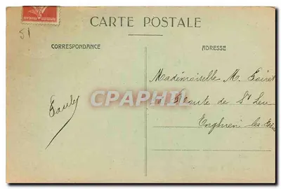 Bombardowanie w Champagne — Epernay, Rue du Commerce, Hôtel Raoult-Chandon — J. Braquequemart, wyd., Epernay — Rewers