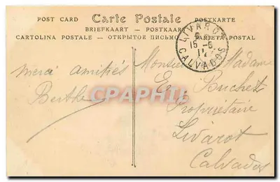Ogród publiczny z fontanną — Calvados — wydawca nieznany — Rewers