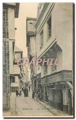 Morlaix — Rue Saint-Malo — vista de rua com comércios