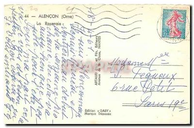 Tuin van de Roseraie in Alençon — Uitgave Gaby — Achterkant