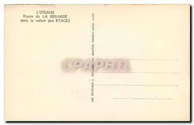 L'Oisans — Route de La Berarde dans le vallon des Etages — Edições J. Cellard, Lyon — Verso