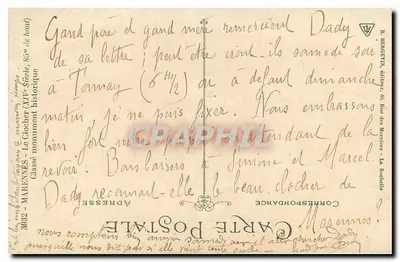 O Campanário — Monumento Histórico Classificado — R. BRUCHEVIN editor, 3832 — Verso