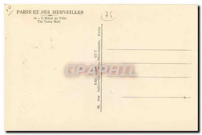París - El Ayuntamiento — editor G. Fuy, París — Reverso