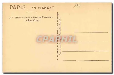 Bazylika Świętego Serca na Montmartre — Bank Pracy — Wydawnictwo Artystyczne Yvon — Rewers