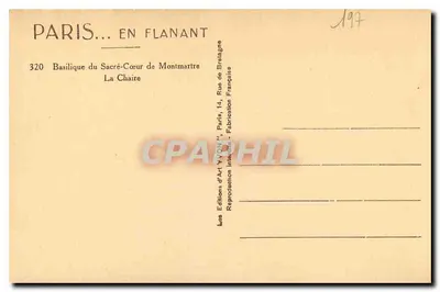 Basiliek van het Heilig Hart van Montmartre — De Stoel — Edities van Kunst Yvon — Achterkant