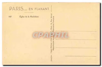 Igreja de Santa Catarina — Paris — Éditions d'Art Yvow — Verso