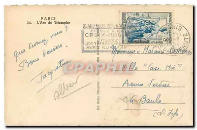 Arc de Triomphe — Paryż — Wydawnictwo Chantal, nr 34 — Rewers