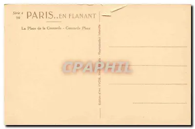 Platz der Concorde — Paris — Kunstausgabe YVON, Serie 4 n°70 — Rückseite