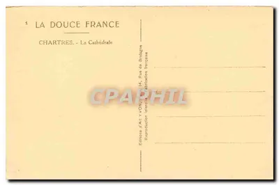 Chartres — Katedra — widok fasady gotyckiej — Wydawnictwo Sztuki Yvonn — Rewers