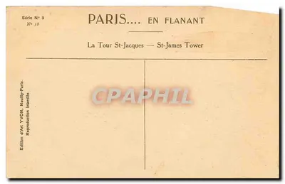 Torre de San Jacobo — Torre de San Jacobo — Editor YVON, París, Serie N°3, No 18 — Reverso