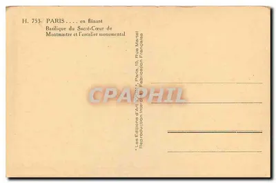 Paris — Basílica do Sagrado Coração e a escada monumental — Les Éditions d'Art Lyon — Verso