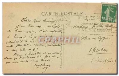 Paris — Funiculaire et Basilique du S. C. de Montmartre — A. P. — Convent S. C. al Montmarive — Rewers