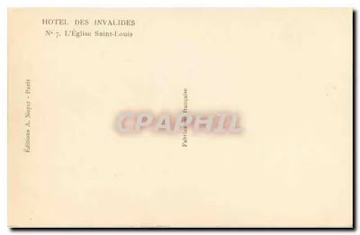 Église Saint-Louis — Hotel des Invalides — Éditions A. Noyer, Paris — Verso