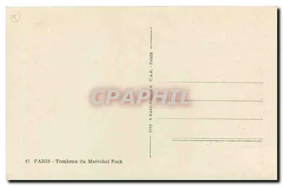 Túmulo do Mariscal Foch — Paris — editor C.A.R. Paris, n°43 — Verso