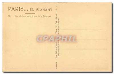 Place de la Concorde — ogólne widok — Les Éditions d'Art Lyon, Paryż — Rewers