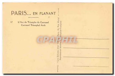 Arc de Triomphe du Carrousel – Paryż – Éditions d'Art Yves Martel — Rewers