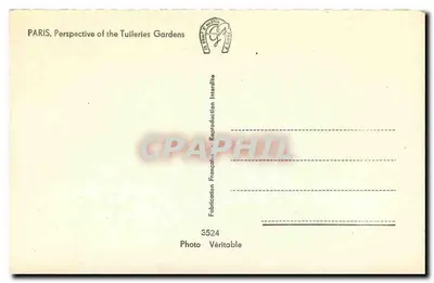 Paris — Perspectiva do Jardim das Tuliéries — Gény 5 — Verso