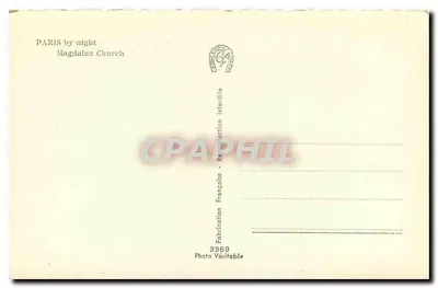 Paris à noite - La Madeleine — n° 3969 — Verso