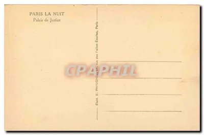 Paris à Noite — Palácio de Justiça — Ed. E. Papeghin, rue des Failles, Paris — Verso