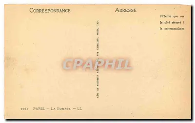 Birza w Paryżu — Wydawca LL, n° 1894 — Rewers