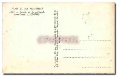 Najświętsza Maryja Panny w Paryżu — Façada (1163-1260) — Wyd. Guy — Rewers