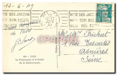 Promenada i Pałac Śródziemnomorski — Nice — Wydawnictwo Malo — Rewers
